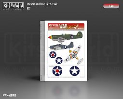 Kitsworld 1:48 scale USAAF Star and Disc 82'inch 1919 – 1942 ~KWM480080 - USAAF Star and Disc (1919 – 1942) - 82\' (decal size Ø 43.3mm) 